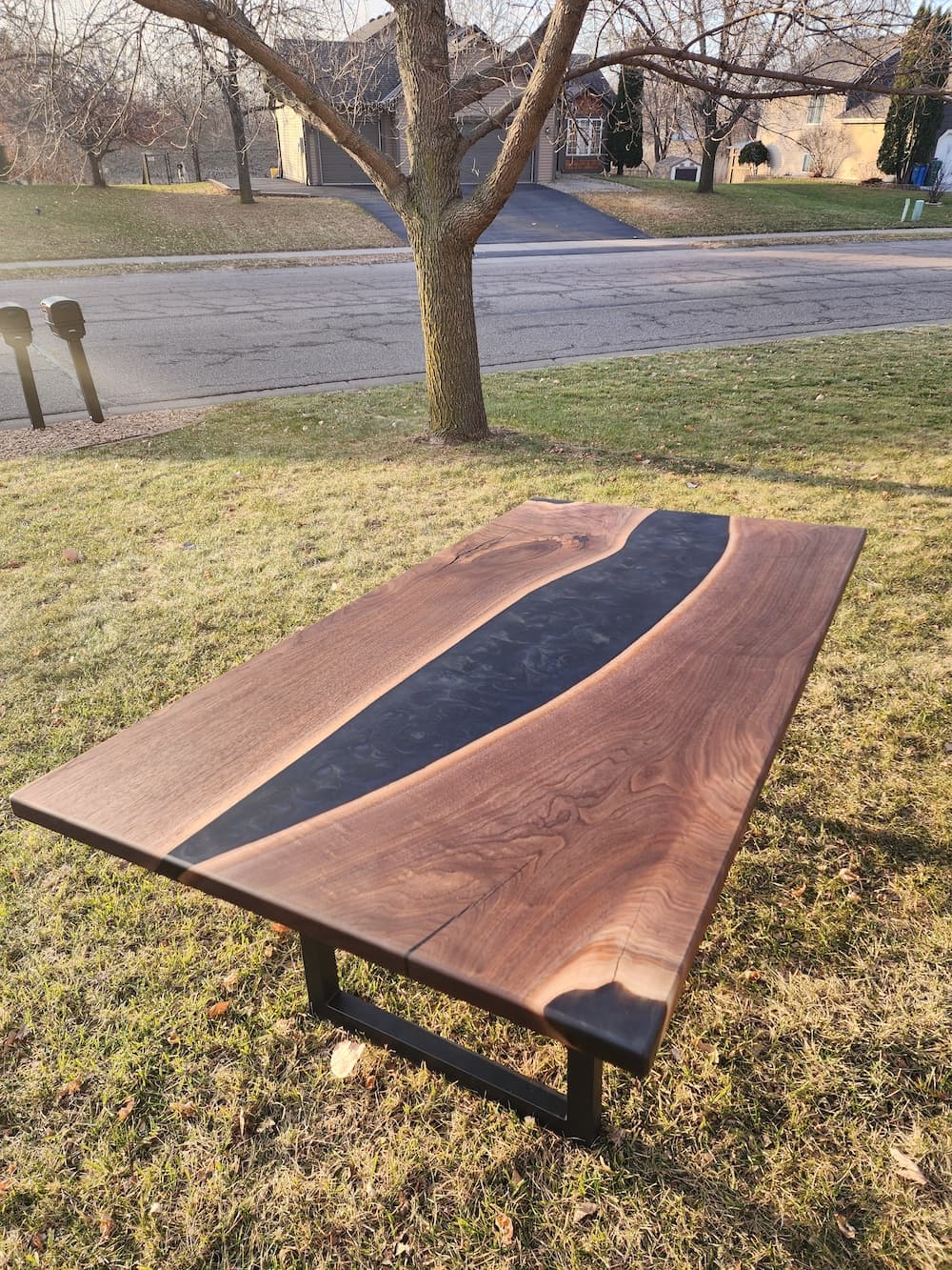 Black walnut epoxy river table