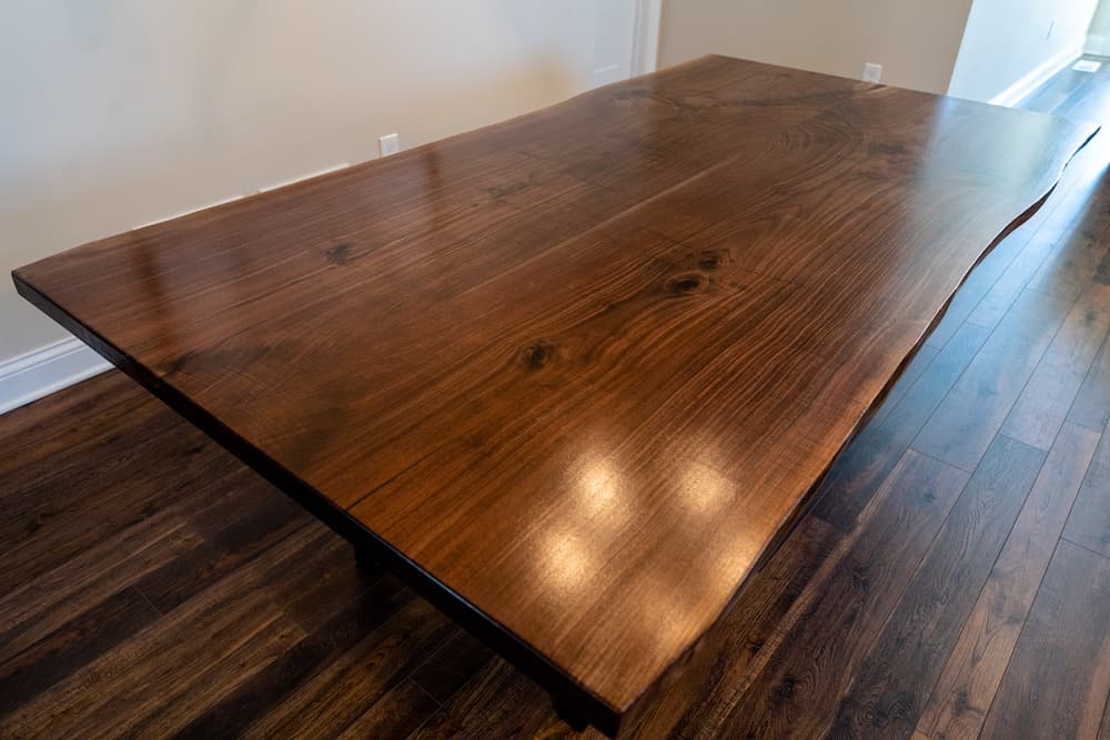 Live-edge walnut table top